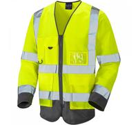 Leo Workwear Wrafton ISO 20471 Class 3 Superior Sleeved Waistcoat Hi-V 4XL