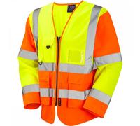 Leo Workwear Wrafton ISO 20471 Class 3 Superior Sleeved Waistcoat Hi-V XS