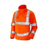 Leo Workwear Yeoford DJ01 Water & Stain Repellent Finish Hi-Viz Drivers Jacket, M, Orange