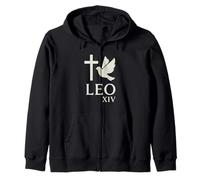 Leo XIV Cross Dove Catholic Faith American Pope Zip Hoodie
