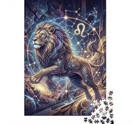 Leo Zodiac 1000 Piece Jigsaw Puzzle,Premium Cardboard,Great Gifts,Educational Toy,Whimsical Challenge,Home Wall Decor,Adults & Kids 14+,Stress Relief 38x26cm