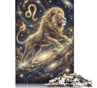 Leo Zodiac 1000 Piece Wooden Jigsaw Puzzle,Gift Idea,Home Wall Decor,Wood,Whimsical Challenge,Educational Toy,Adults & Kids 14+,Stress Relief (75x50cm)