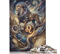 Leo Zodiac 1000 Piece Wooden Jigsaw Puzzle,Wood,Impossible Challenge,Educational Toy,Gift Idea,Stress Relief,Home Wall Decor,Adults & Kids 14+ (75x50cm)