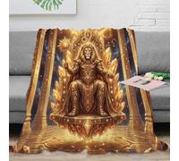 Leo Zodiac 3D Printed Golden Lion Flannel Bedding Blanket Throw Soft Fluffy Warm for Couch Sofa Bed Plush Gifts for Kids Teens Adults Girls All Season 50x60inch(127x152cm)