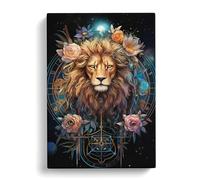 Leo Zodiac Art Informel Art Canvas Print for Living Room Bedroom Home Office Décor, Wall Art Picture Ready to Hang, 30x20 Inch (76x50 cm)