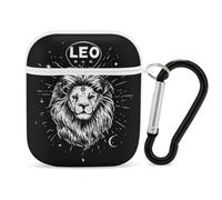 Leo Zodiac Compatible with Airpod 1/2 Case PC Scratch-Resistant Drop-Proof Protective Cover with Keychain White-style