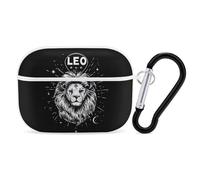 Leo Zodiac Compatible with Airpod Pro Case PC Scratch-Resistant Drop-Proof Protective Cover with Keychain White-style