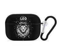 Leo Zodiac Compatible with Airpod Pro Case PC Scratch-Resistant Drop-Proof Protective Cover with Keychain Black-style