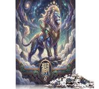 Leo Zodiac Constellation Wooden Puzzle 1000 Pieces, Game Night Gift