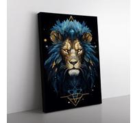 Leo Zodiac Geometric Art No.2 Canvas Print for Living Room Bedroom Home Office Décor, Wall Art Picture Ready to Hang, 76x50 cm (30x20 Inch)