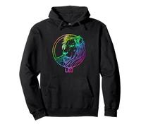 Leo Zodiac Lion Rainbow Gradient Astrology Graphic Art Pullover Hoodie