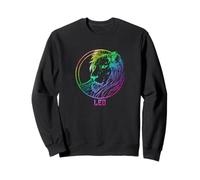 Leo Zodiac Lion Rainbow Gradient Astrology Graphic Art Sweatshirt