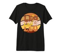 Leo Zodiac Retro Astrology Graphic Warm Tone Wave Sign Premium T-Shirt
