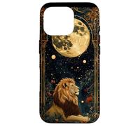 Leo Zodiac Sign Art Deco Celestial Astrology Moon Lion Case for iPhone 16 Pro
