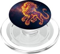 Leo Zodiac Sign Cosmic Fire Lion Galaxy PopSockets PopGrip for MagSafe