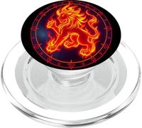 Leo Zodiac Sign - Cosmic Fire Lion Galaxy PopSockets PopGrip for MagSafe