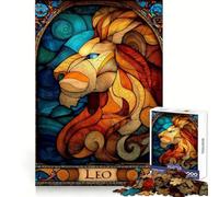 Leo Zodiac Sign Stained Glass Art Jigsaw Puzzles 1000 Piece for Adults Calm Daily Snug Joint Joyful Challenge (50x75cm)