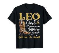 Leo Zodiac Sign Stepping Into My Birthday Western Cowgirl T-Shirt