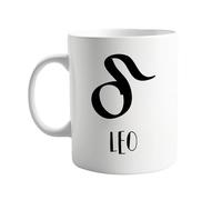Leo Zodiac Star Sign Design 11oz Ceramic Mug - Bold and Stylish Horoscope-Themed Coffee Cup Featuring Leo Symbol and Constellation, Durable Mug for Astrology Lovers