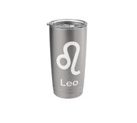 Leo Zodiac Symbol White Minimal Sign Stainless Steel Insulated Tumbler
