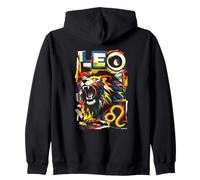 Leo zodiac the lion astrology birthday design Zip Hoodie