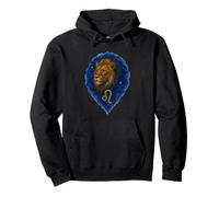 Leo Zodiac Watercolor Lion Portrait Pullover Hoodie