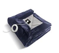 LEOANITTY Grounding Blanket for Bed Sleeping Therapy, 79 * 55 inch, Grounded Throw for Pain Relief, Sleeping Better, Energy, Earthing Conductive Sheet (Dark Blue)