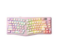 LEOBOG A75 Wireless Mechanical Keyboard, 75% Split Alice Layout, Hot-Swappable RGB Backlit with Knob & Cat Keycaps, 2.4G/USB-C/BT5.0 Cute Creamy Gaming Keyboard - Barbie Switch, Pink