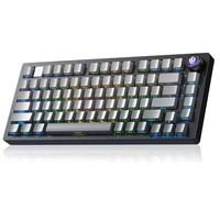 LEOBOG HI75C Pro Mechanical Keyboard, 75% Hot Swappable Gaming Keyboard with Five-Layer Knob, Bluetooth/2.4GHz/USB-C Wireless Keyboards for Windows/MAC/iOS/Android - Reaper Switch, Grey