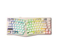 LEOBOG x Aula Alice Keyboard, 75% Hot-Swappable Mechanical Keyboard with Knob & Cat Keycaps, 2.4G/USB-C/BT5.0 Cute Gaming Keyboard for PC/Mac/Win/Andriod, Barbie Switch - White