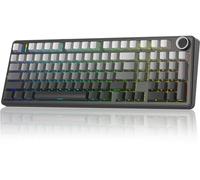 LEOBOG x Aula F99 Pro Mechanical Keyboard, Hot Swappable Custom Gaming Keyboard, Tri-Mode BT5.0/2.4GHz/USB-C Creamy Keyboard with Number Pad Side-Print Keycap Functional Knob for Mac PC Gamer - Black