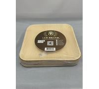 LEOBRAND UK 10" Premium Square Areca Palm Leaf Plates, Premium Quality, Brown, Biodegradable, Party and Buffet, Pack of 10 (25.4cm)