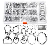 LEOBRO 265PCS Keyring Making Kit, Keyring Clip and Key Rings Kit Metal Keychains and Lobster Claw Clasps for Jewellery Making, Keys, Crafts, and Lanyards