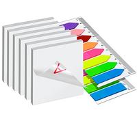 LEOBRO 620PCS Transparent Sticky Notes, Clear Self-Stick Note Pads 75×75mm 6 Pads 50 PCS/Pad, Translucent Sticky Notes Flags 320PCS, Removable Transparent Notes for Annotating, Writing in Text Books