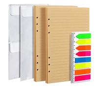 LEOBRO A5 Refill Paper, 2 Pack 45PCS Craft Lined Paper for 6 Ring Planner Binder Notebook Leather Journal, With Page Marker, Binder Pocket & Ruler, 5.6 x 8.2