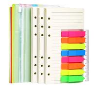 LEOBRO A6 Paper, Planner Inserts for A6 Binder, 6.73"x3.74" Lined Paper with Binder Pockets & Dividers, for Refillable Notebook, Journal, Planner Refills