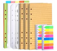 LEOBRO A6 Refill Paper, 3 Pack 45PCS Loose Leaf Lined Paper, Planner Inserts, College Ruled Notebook Paper, 6 Ring Writing Paper Refill for Small Binder Journal, with Binder Pocket