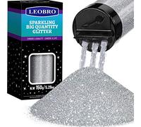 LEOBRO Silver Glitter, 150g/5.29oz Extra Fine Glitter Powder for Resin, Crafts and DIY Projects