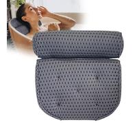 LEODERA Bath Pillow Grey - Bath Pillow for Bathtub - Ergonomic Neck Pillow for the Bath - Bath Pillow with 7 Extra Strong Suction Cups - Bath Accessories