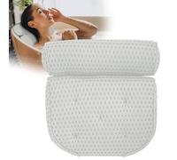 LEODERA Bath Pillow White - Bath Pillow for Bathtub - Ergonomic Neck Pillow for the Bath - Bath Pillow with 7 Extra Strong Suction Cups - Bath Accessories