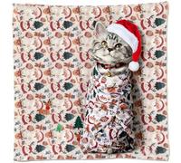 Leoezx 27.5" Large cat Grooming wrap，cat wrap for Grooming，pet Restraint for Nail Clipping，cat Bag for Nail Trimming，cat Burrito wrap (Festival Print 5-11 lbs)