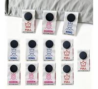 Leoezx 9Pack Bed Sheet Labels,Sheet Labels for Bedding,Bed Sheet Holders for Labels,Bed Sheet Fasteners Color Bed Sheet Labels Snap-On Tags for King, Full & Queen, Machine Washable Sheet Organizer