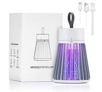 LEOFI Electric Bug Zapper for Indoors Outdoor Fly Zapper Mosquito Trap LED Fly Trap and Purple Light Portable Camp Mosquito Killer Up to 6 Hours of Battery Have Security Grid(Gray)