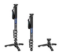 Leofoto MV-324C+VD-03 Carbon Fiber Flip Lock Pro Video Camera Monopod with Tripod Stand Max Load 22lb, 1500mm