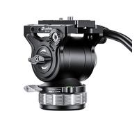 Fluid Head for Video Camera Tripod, Max Balance Load 3kg, Max Fixed Load 10kg, Weight 1.3kg, Diameter 70mm, 3/8" Mounting Hole, Height 130mm (BV-15)
