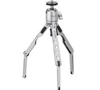 Leofoto MT-03mini Mini Table Top Tripod Kit w MBH-20 Ball Head | CNC Pocket Stand | Flexible Spider Legs |Lightweight 0.29lb Max Load 4.4lb | for Cameras, Smartphone Vlog, Photography Travel (Silver)
