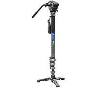 Leofoto MV-324CL+BV-10 Extra Tall Carbon Fiber Flip Lock Pro Video Camera Monopod + Arca/RRS Compatible Head +Tripod Stand Max Load 22lb, 1600mm