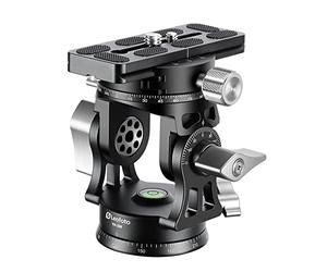 Leofoto - VH-30R Tripod Head with Double Panorama Plate and Handle - Ideal for Bird Watching with Spotting Scope and Photographing - VH-30R