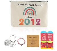 Leogony 13th Birthday Gifts for Girls, 13 Year Old Girls Including Makeup Bag Bracelet Socks Keychain