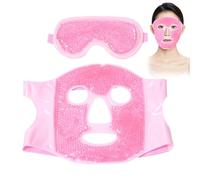 Leogony 2 Pcs Cooling Ice Face Mask, Reusable Cold Eye Mask for Women Man Full Facial Frozen Masks